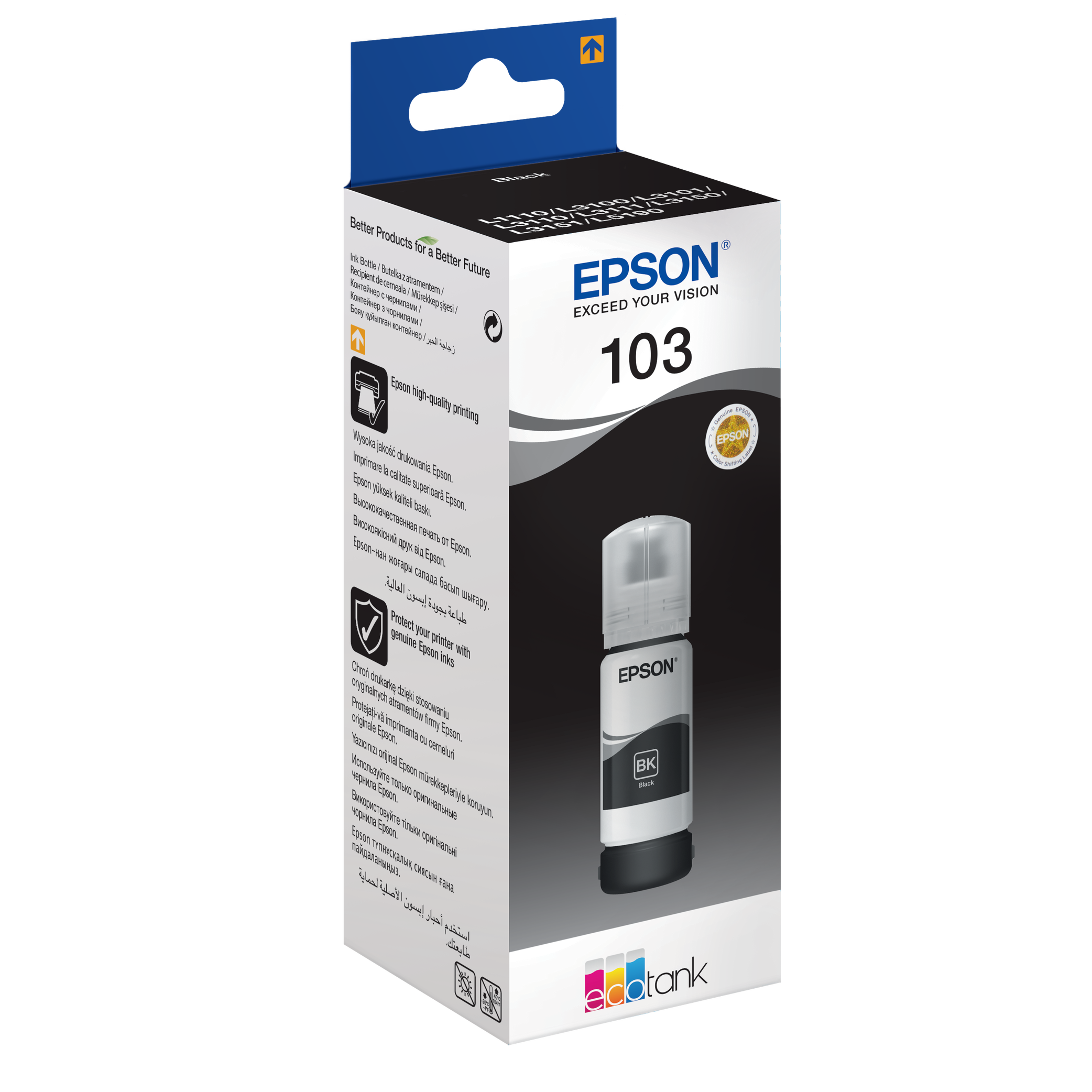 EPSON EcoTank 103 Black Ink Bottle - EP-C13T00S14A