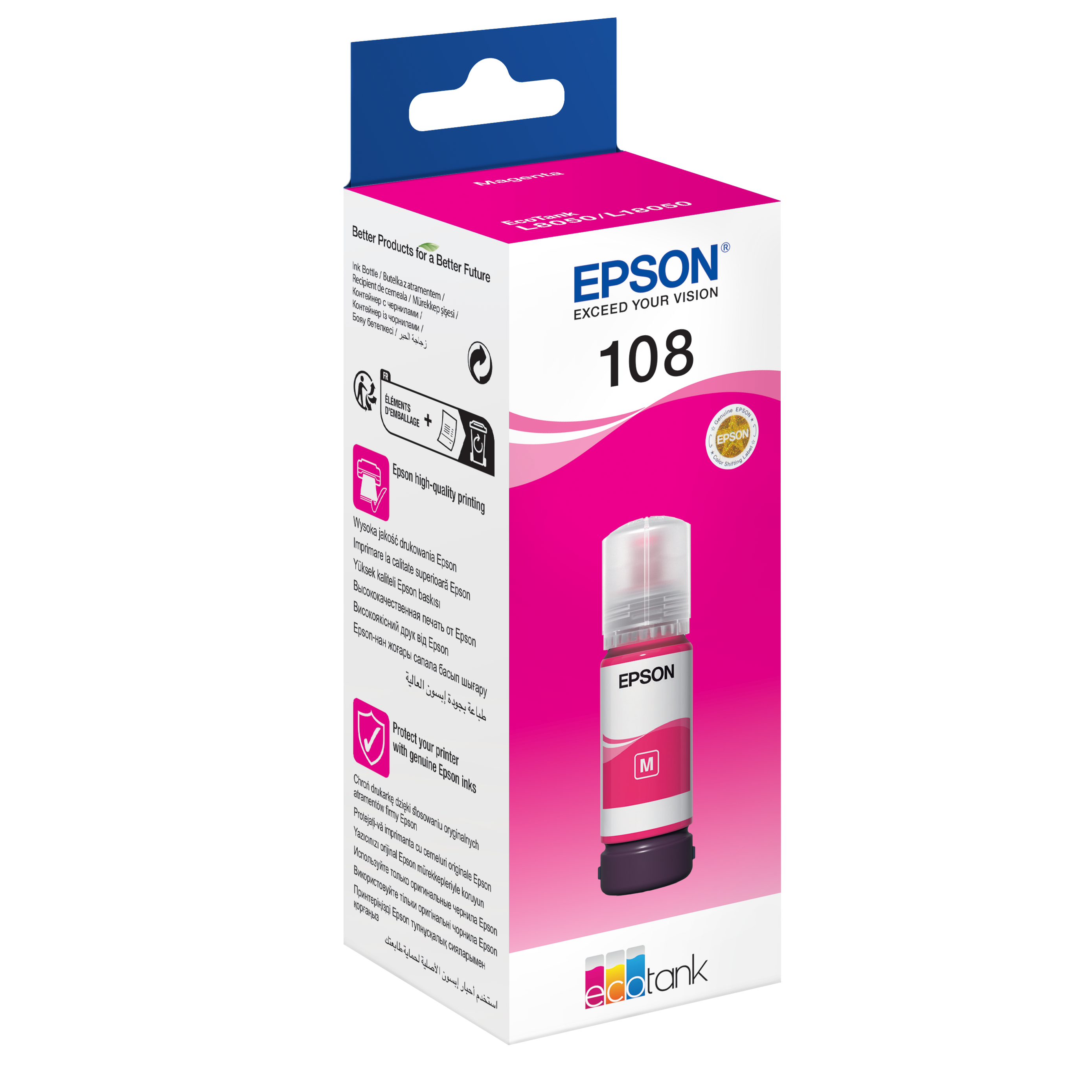 EPSON 108 EcoTank Magenta Ink Bottle - EP-C13T09C34A