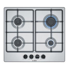 BOSCH Built-in Gas Hob, 60cm, 4 Gas Stainless Steel – Serie 4 PGP6B5B60