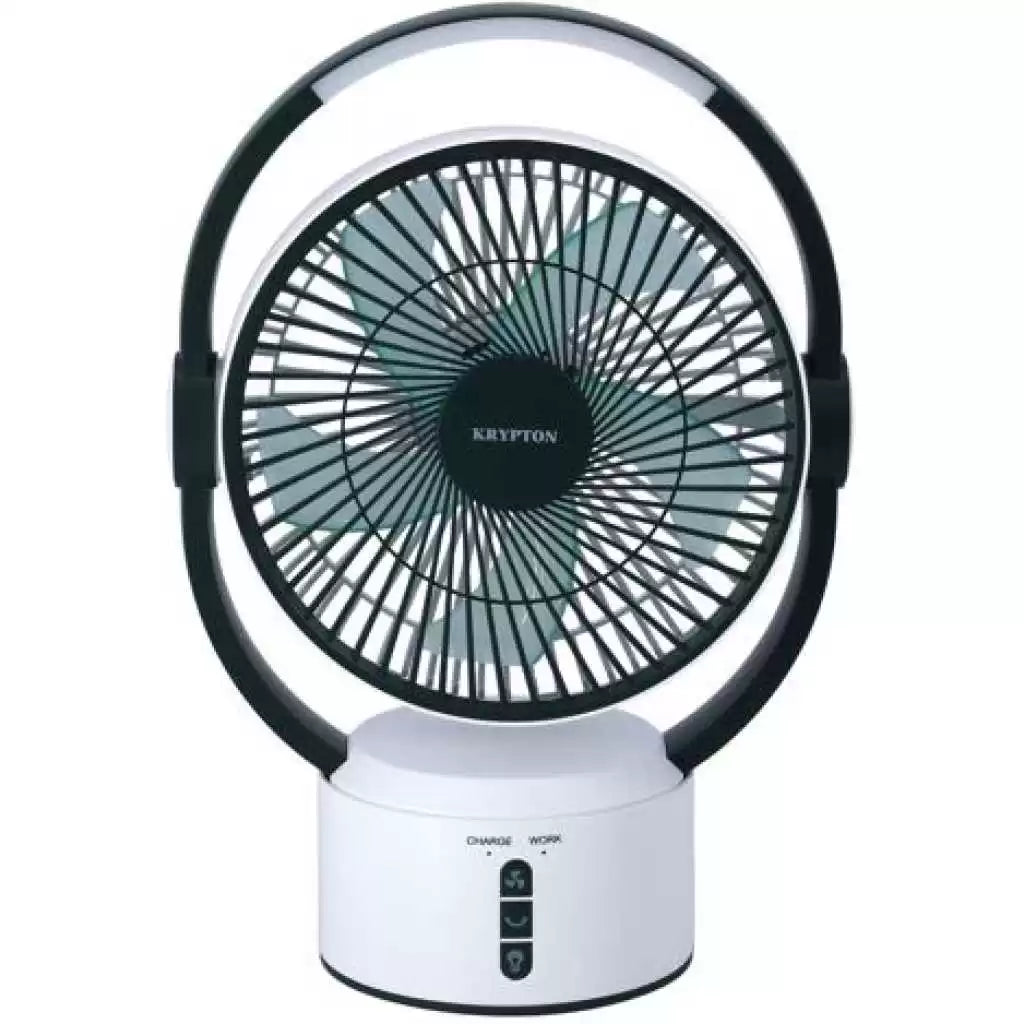 KRYPTON Rechargeable Table Fan With 12-Piece Bright LED Light  KNF6293 KNF 6293