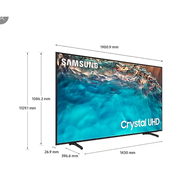 SAMSUNG 85" BU8000 Crystal UHD 4K Smart TV UA85BU8000